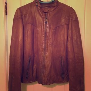 Andrew Marc Small Brown Leather Jacket